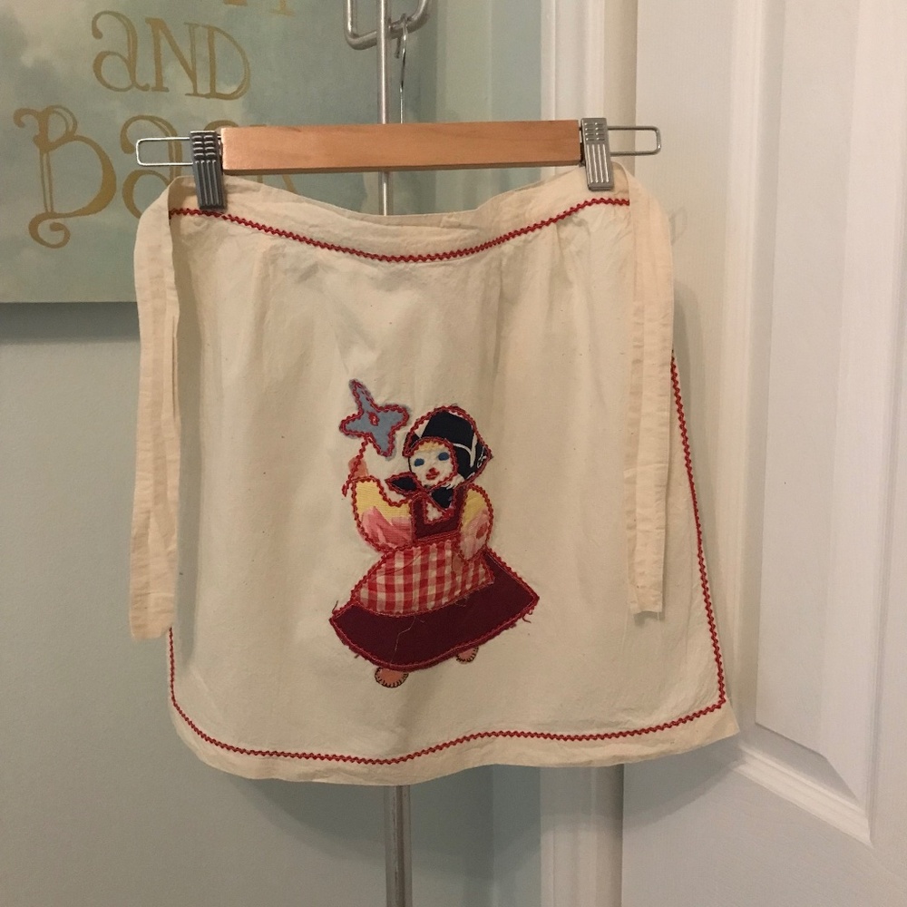 1950's Vintage Handmade Cotton Half Apron - XS / S